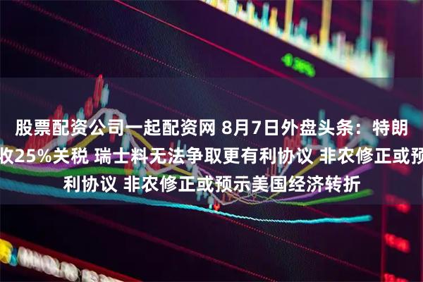 股票配资公司一起配资网 8月7日外盘头条：特朗普对印度额外征收25%关税 瑞士料无法争取更有利协议 非农修正或预示美国经济转折
